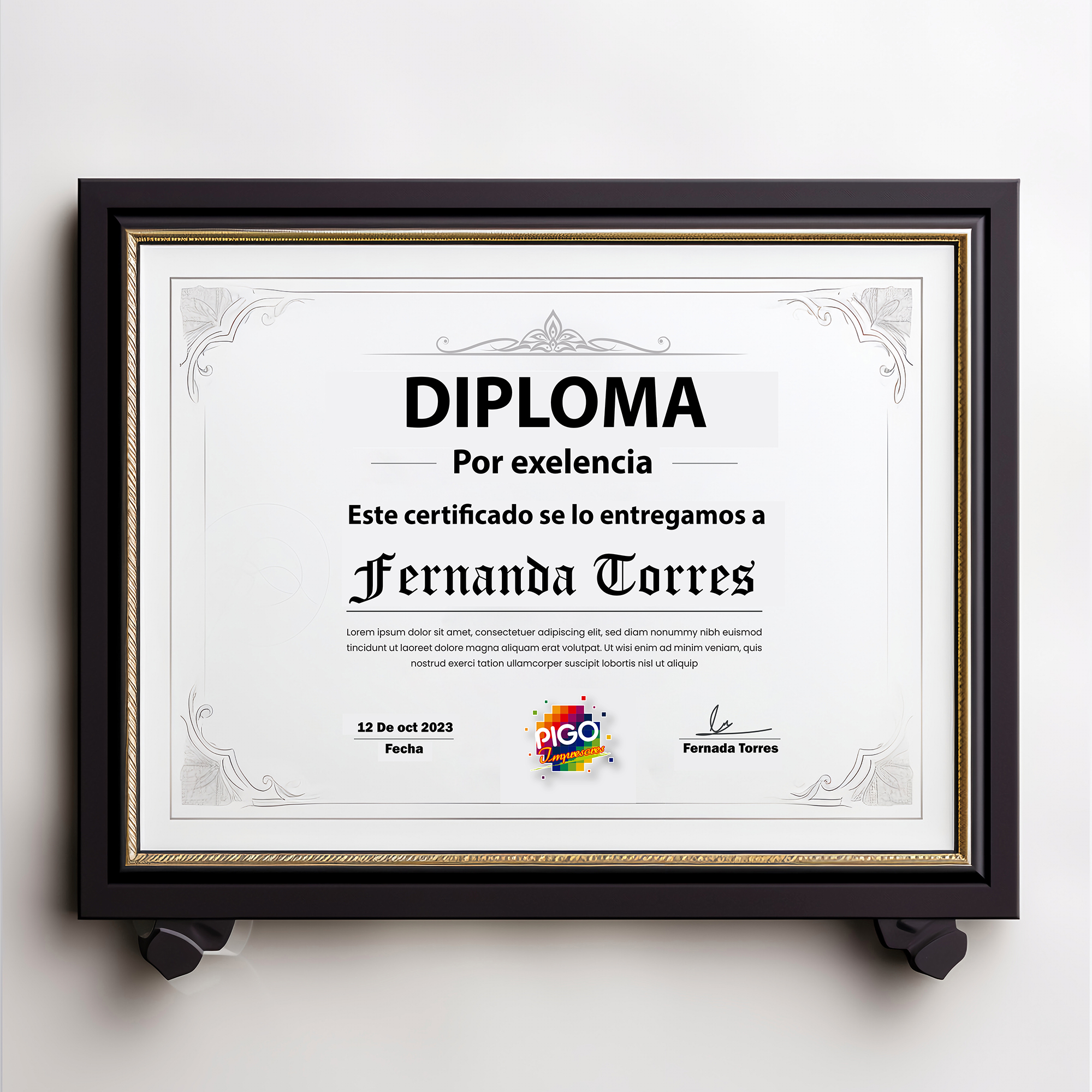 Imagen de un certificado